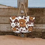 Cute Highland Cow - Personalized Highland Cow Beach Bag
