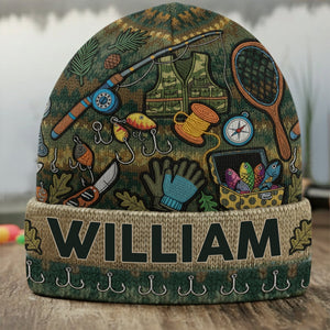 Love Fishing - Personalized Fishing Beanie Hat