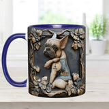 I love Mom - Personalized Dog Accent Mug