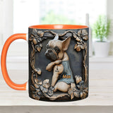 I love Mom - Personalized Dog Accent Mug