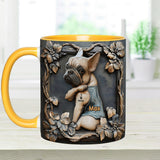 I love Mom - Personalized Dog Accent Mug
