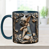 I love Mom - Personalized Dog Accent Mug