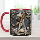 I love Mom - Personalized Dog Accent Mug
