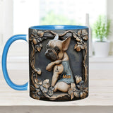 I love Mom - Personalized Dog Accent Mug