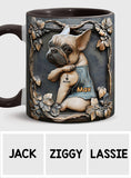 I love Mom - Personalized Dog Accent Mug