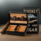 Whiskey And Cigar - Personalized Whisky Travel Cigar Humidor Case
