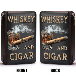 Whiskey And Cigar - Personalized Whisky Travel Cigar Humidor Case