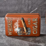 Whiskey And Cigar - Personalized Whisky Travel Cigar Humidor Case