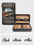 Whiskey And Cigar - Personalized Whisky Travel Cigar Humidor Case