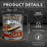 Whiskey And Cigar - Personalized Whisky Glass
