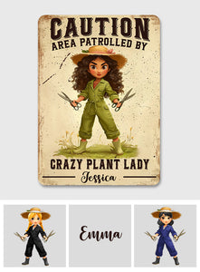 Crazy Plant Lady - Personalized Gardening Rectangle Metal Sign