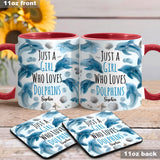 Just A Girl Who Loves Dolphins - Personalized Dolphin Accent Mug