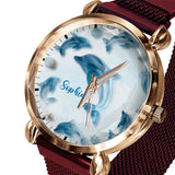 Glassy Dolphin - Personalized Dolphin Women Hand Watch