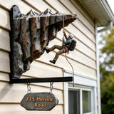 Mountain Climbing Adventure - Personalized Rock Climbing Wooden Wall Mount Sign