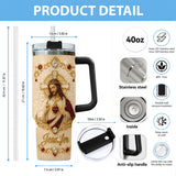 God Bless You - Personalized Christian Rhinestone Tumbler With Handle