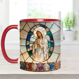 Our Lady of Grace - Personalized Christian Set Accent Mug with Acrylic Stirrers