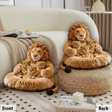 Lion Family Theme Mother's Day - Personalized Mother Premium Faux Fur Pillow