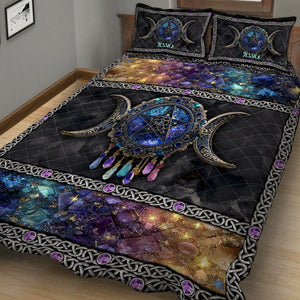 Tripple Moon - Personalized Witch Quilt Set