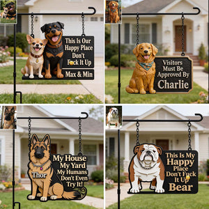 Happy Place - Personalized Dog Wood Sign With Stake
