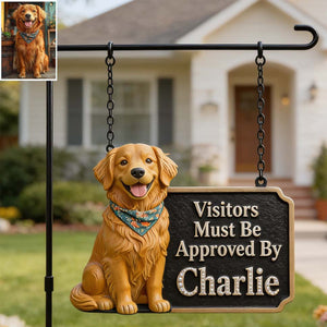 Happy Place - Personalized Dog Wood Sign With Stake