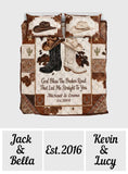 God Bless The Broken Road - Personalized Western Outfit Quilt Set