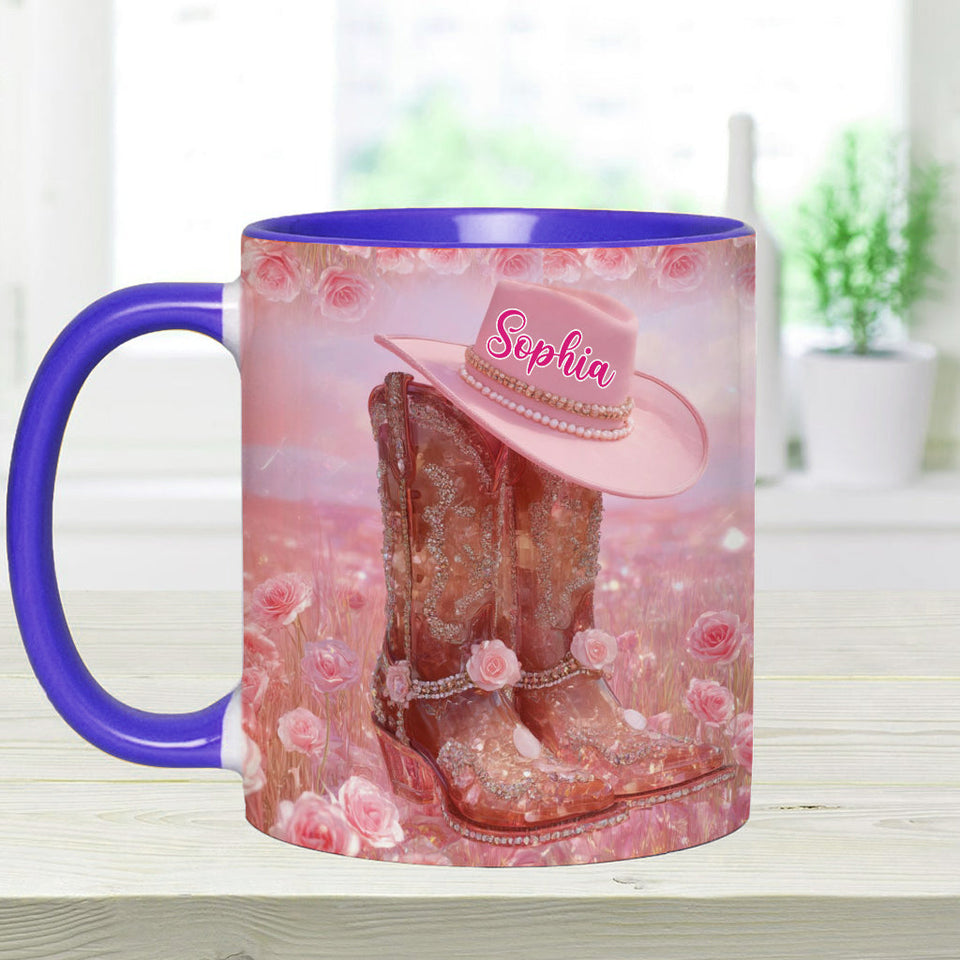 Floral Cowgirl - Personalized Cowgirl Accent Mug