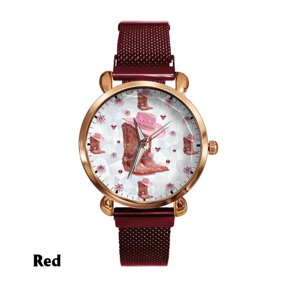 Floral Cowgirl - Personalized Cowgirl Women Hand Watch