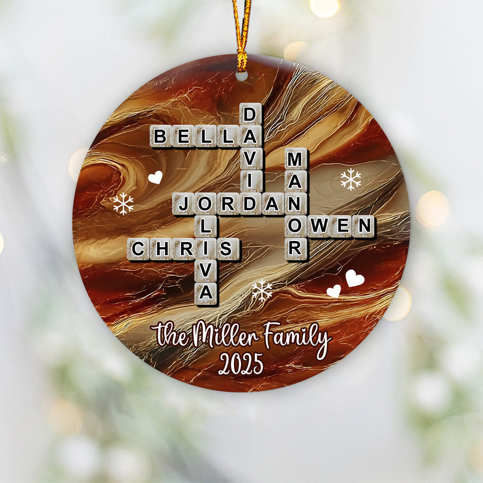 Crossword Puzzle Scrabble - Personalized Family Ornament