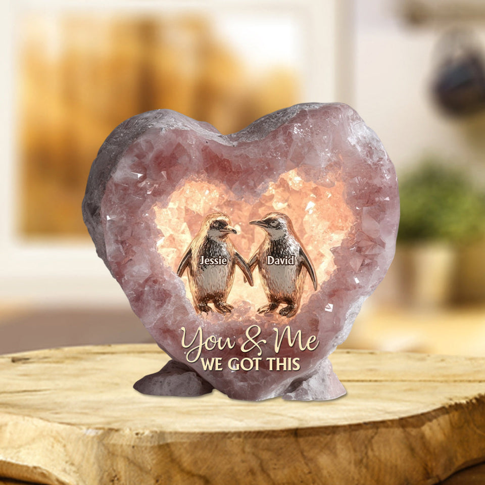 Rose Quartz Style Anniversary Gift, Valentine Gift, Unconditional Love - Personalized Couple Custom Shaped Acrylic Plaque