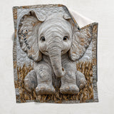 Adorable Elephant - Personalized Elephant Blanket