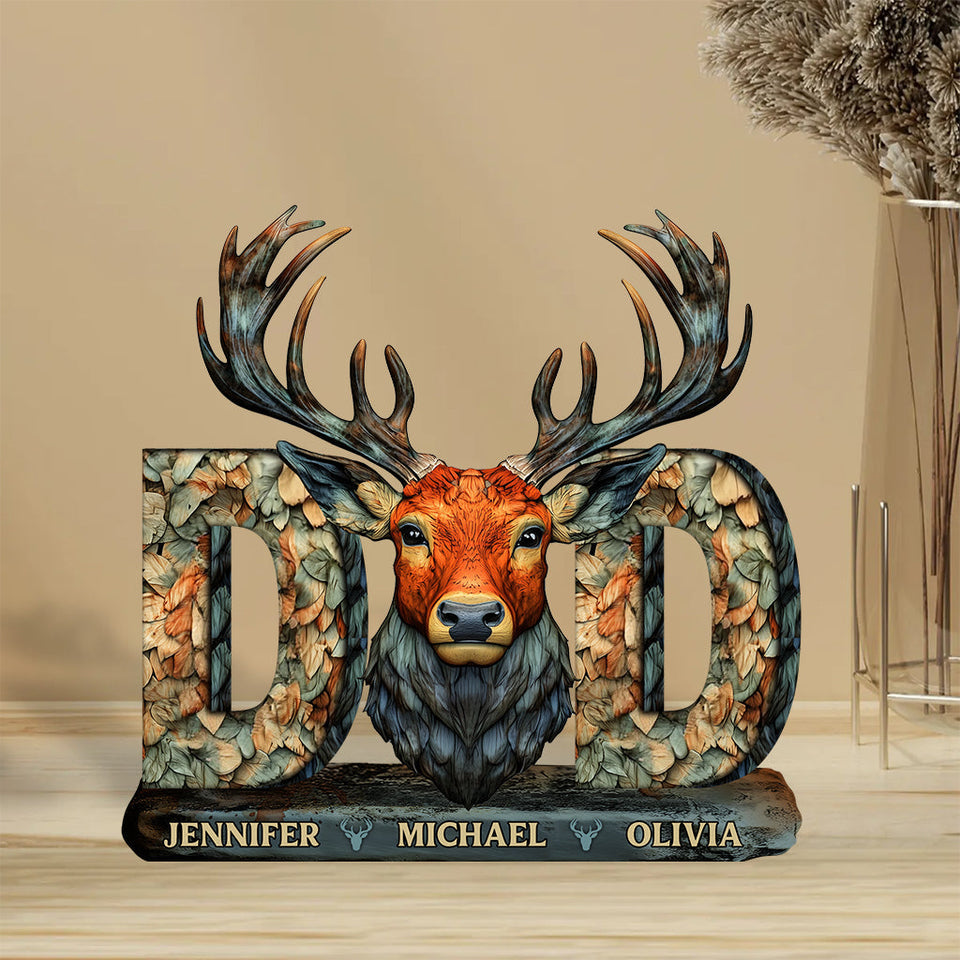 Hunting Dad - Personalized Hunting Custom Shaped Acrylic Plaque