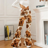 Cowgirl Gift - Personalized Highland Cow Flare Leggings