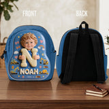 Custom Photo, Alphabet, Any Theme - Personalized Kid Changeable Leather Patch Backpack