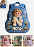 Custom Photo, Alphabet, Any Theme - Personalized Kid Changeable Leather Patch Backpack