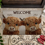 Welcome To My House Cute Highland Cow - Personalized Highland Cow Doormat