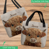 Cute Highland Cow - Personalized Highland Cow Tote Bag