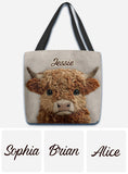 Cute Highland Cow - Personalized Highland Cow Tote Bag