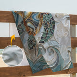 Sea Turtle - Personalized Turtle Quick-dry Beach Towel/ Bath Towel