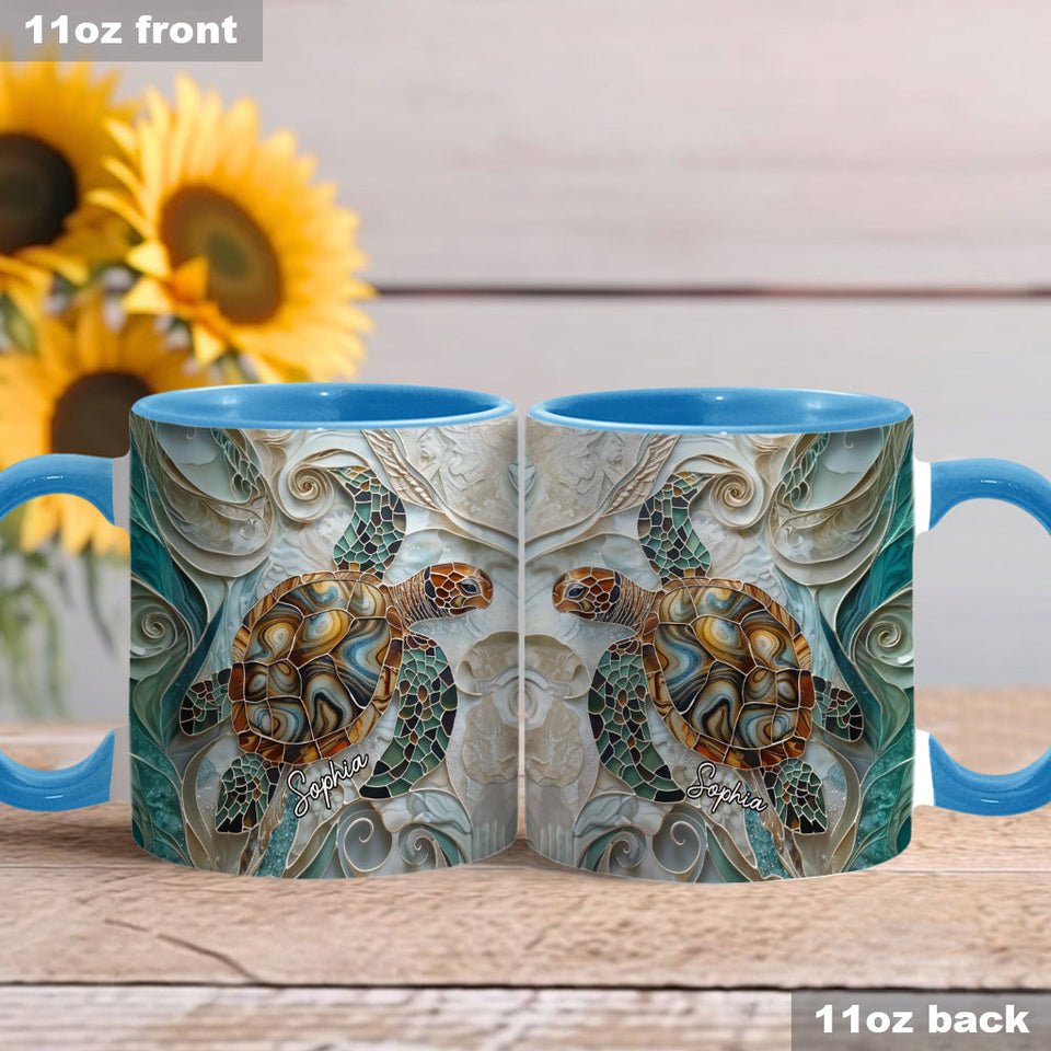Love Turtles - Personalized Turtle Accent Mug