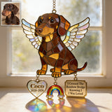 Forever In My Heart - Personalized Dog Window Hanging Suncatcher With Charms