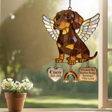 Forever In My Heart - Personalized Dog Window Hanging Suncatcher With Charms
