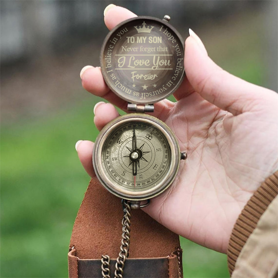 To My Son I Love You Forever - Personalized Father Compass
