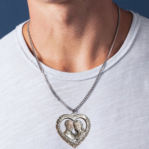 I Love You - Personalized Couple Shaped Acrylic Pendant Necklace