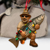 Merry Fishmas - Personalized Fishing Transparent Ornament