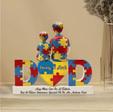 Papa d'enfant autiste - Plaque acrylique personnalisée pour la sensibilisation à l'autisme.