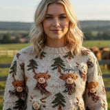 Love Highland Cow - Personalized Highland Cow Ugly Sweater