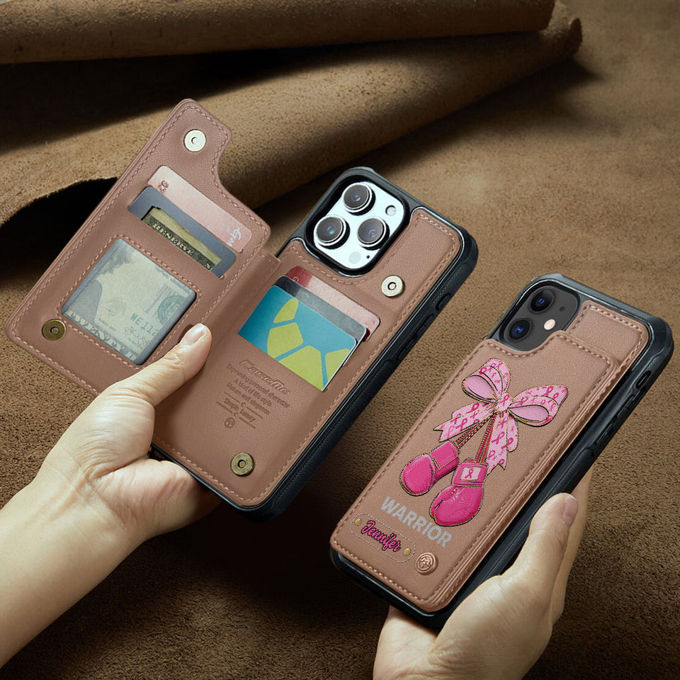 Warrior - Personalized Breast Cancer Awareness Wallet Phone Case