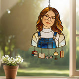 Love Reading - Personalized Book Window Hanging Suncatcher With Charms