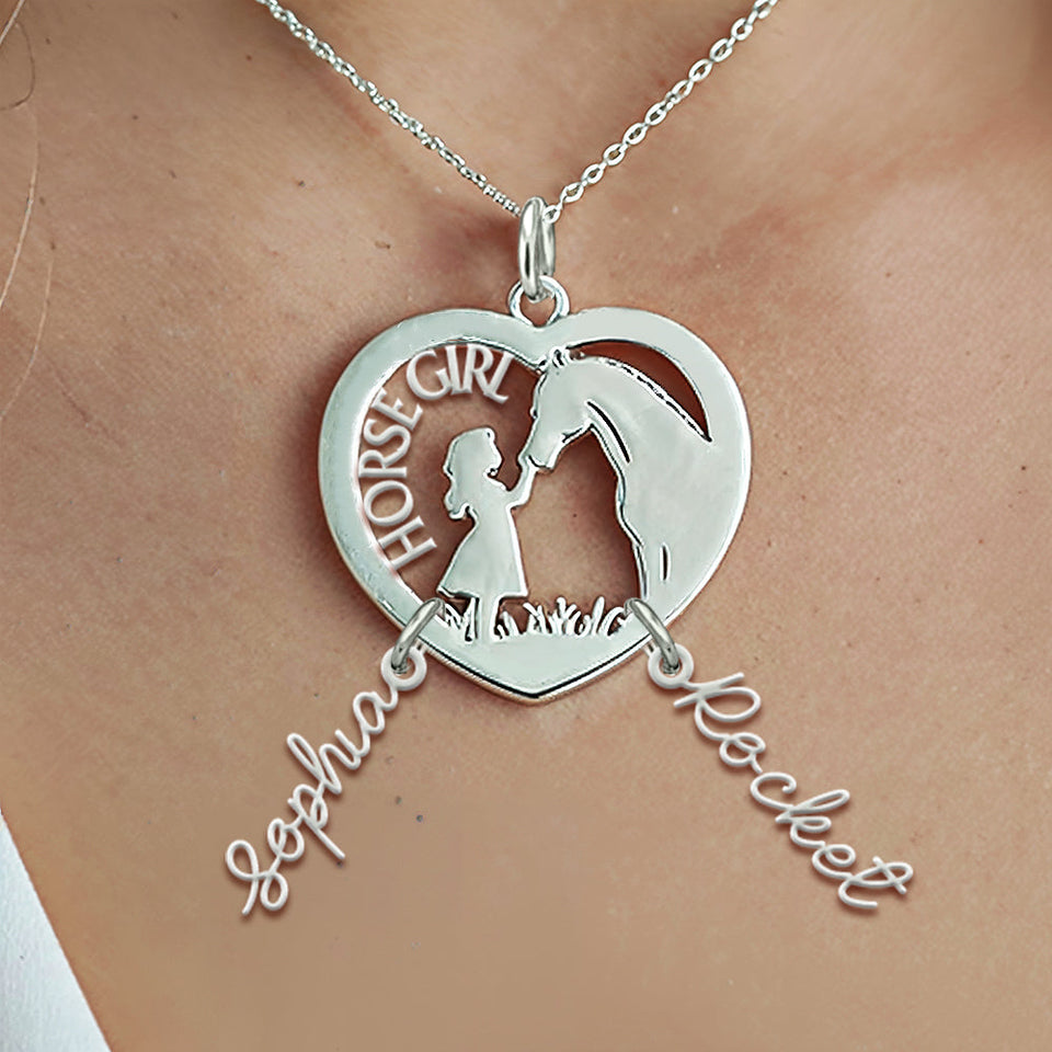 Horse Girl - Personalized Horse Necklace with Charms