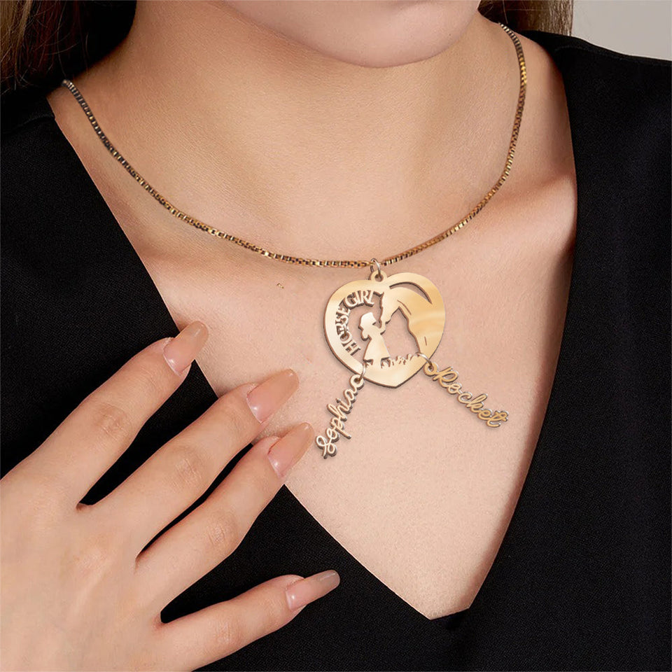 Horse Girl - Personalized Horse Necklace with Charms